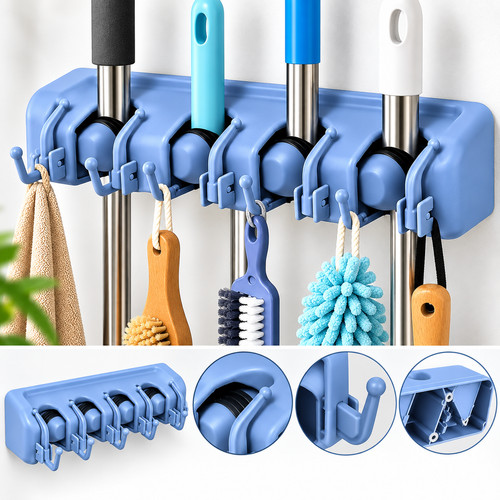 Wall mounted mop broom - wall,