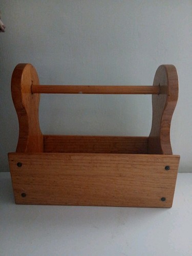 Vintage handmade wood - handmade, caddy