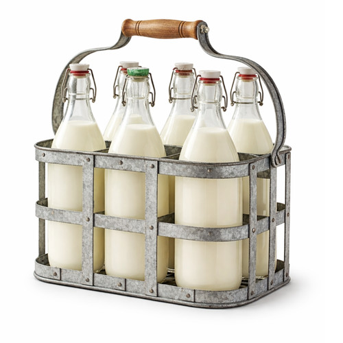 Milk bottle holder galvanised - holder,