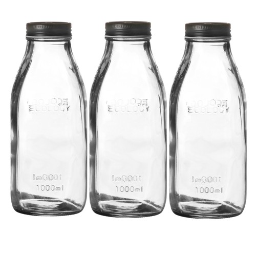 3pcs clear glass bottle coffee - clear,