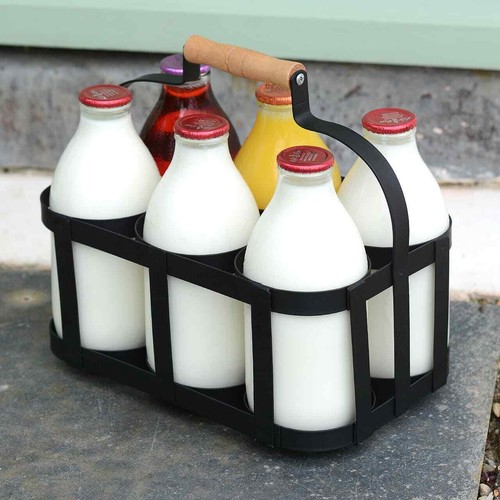 Milk bottle holder metal - milk,