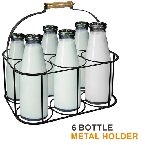 Metal milk bottle holder - metal,