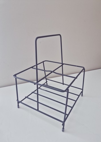 Grey wire milk bottle - milk, crate