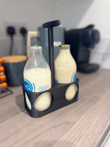 Double milk bottle - double, holder